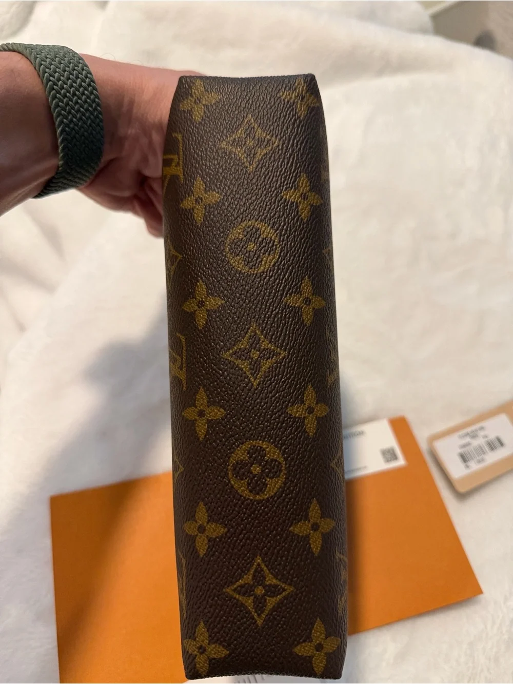 Louis Vuitton Brown Monogram Pouch with Gold-Tone Zipper